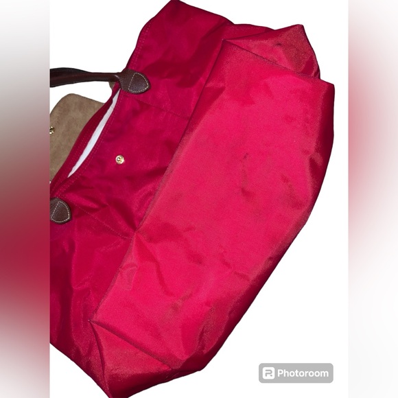 EUC Longchamp Le Pliage Long Handle Large Tote RED - Picture 11 of 13